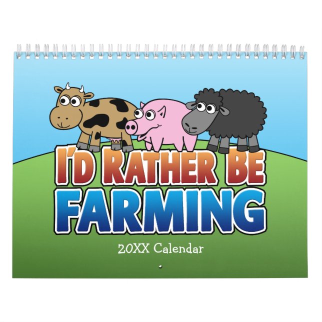Calendario Prefiero ser agricultor - lindos animales personal (Tapa)