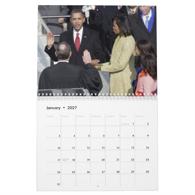 Calendario Presidente Obama Calander (Jan 2027)