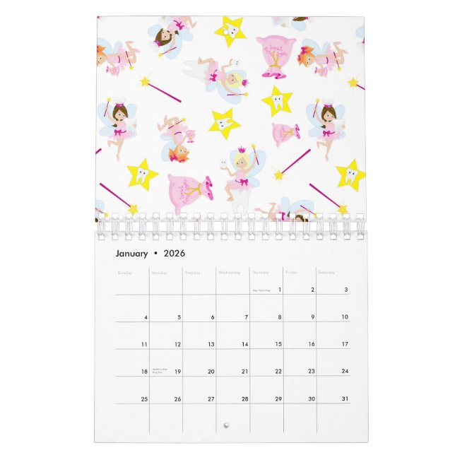 Calendario Pretty Tooth Fairy Magic Wand White Teeth (Jan 2026)
