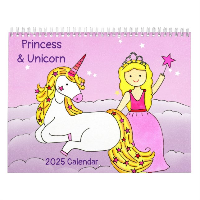 Calendario Princess & Unicorn 2025 (Tapa)