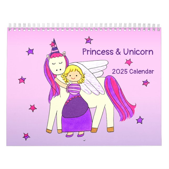 Calendario Princess & Unicorn 2025 (Tapa)