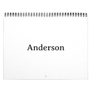 Calendario Profesional Simple 8,5" x 11" 2 Páginas Negro Medi