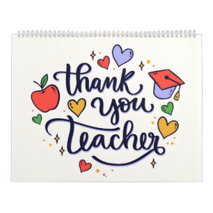 Calendario profesor de agradecimiento