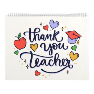 Calendario profesor de agradecimiento