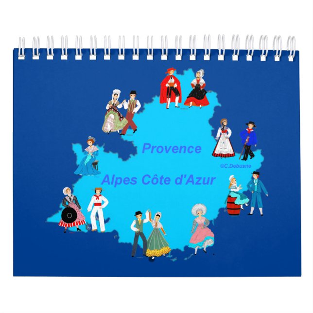 Calendario Provence-Alpes-Côte d'Azur, France (Tapa)