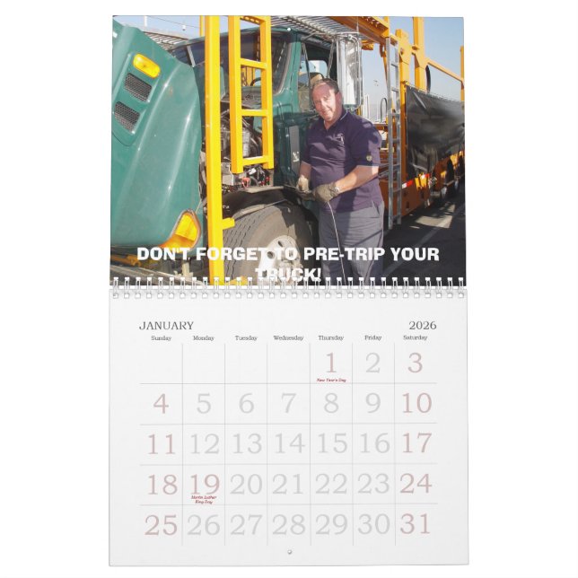 Calendario Proyecto 006 de 2007 calendarios, SEGURIDAD de (Jan 2026)