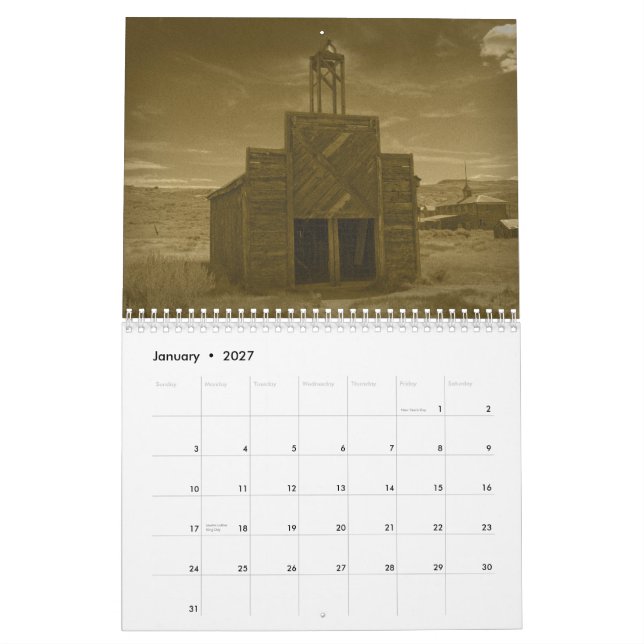 Calendario Pueblo fantasma 2015 de Bodie (Jan 2027)