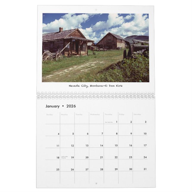 Calendario Pueblos fantasmas del oeste americano (Jan 2026)