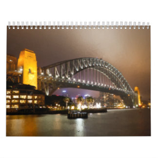 Calendario Puente de Sydney Harbour de estilo vintage pintado