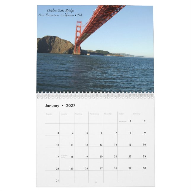 Calendario Puentes famosos 2015 (Jan 2027)