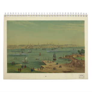 Calendario Puerto de Portland Maine en 1854 por W.S. Hatton