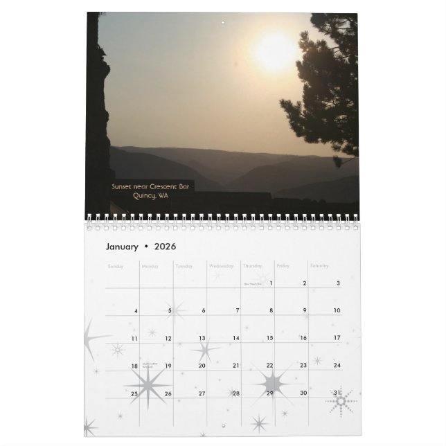 Calendario Puesta del sol de la salida del sol (Jan 2026)