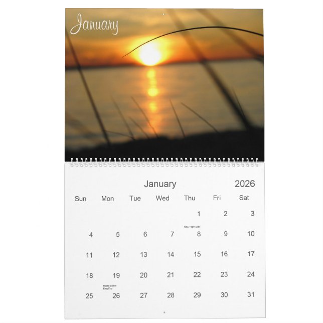 Calendario Puesta del sol en la playa 2010 (Jan 2026)