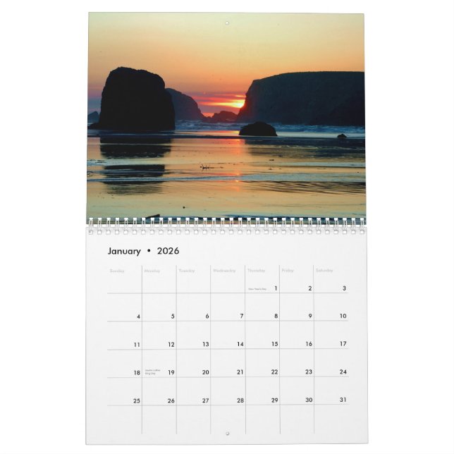 Calendario Puestas del sol de Oregon (Jan 2026)