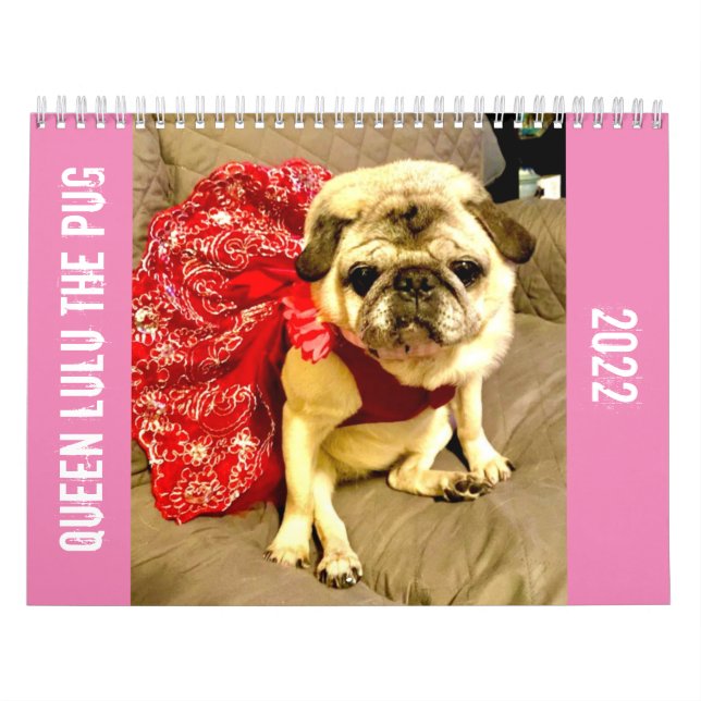 Calendario Pug 2022 de la Reina Lulu (Tapa)
