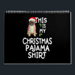 Calendario Pug Christmas Tree Light Santa Dog Xmas Pugmas<br><div class="desc">regalo de perro,  regalos para los amantes del perro,  regalos conmemorativos de perros</div>