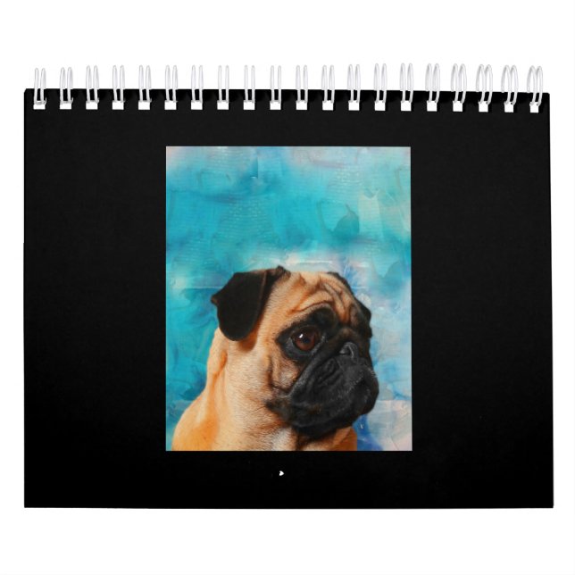 Calendario Pug Portrait Cute Pug Face Pug Lover (Tapa)