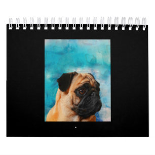 Calendario Pug Portrait Cute Pug Face Pug Lover