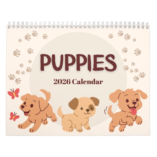Calendario Puppies 2026 Calendar (Tapa)