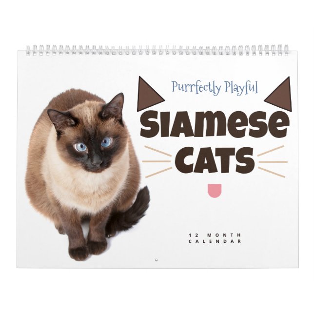 Calendario Puramente juguetón: gatos siameses (Tapa)