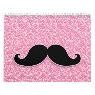 CALENDARIO PURPURINA NEGRO FEMENINO DEL ROSA DEL BIGOTE
