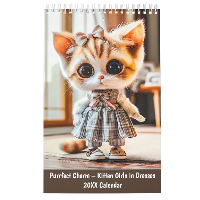 Calendario Purrfect Charm – Kitten Girls in Dresses (Tapa)