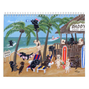Calendario que se divierte feliz 2018 de Labradors