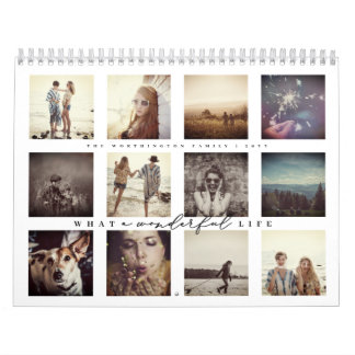 Calendario Qué Vida Maravillosa Moderno Collage de fotos 12