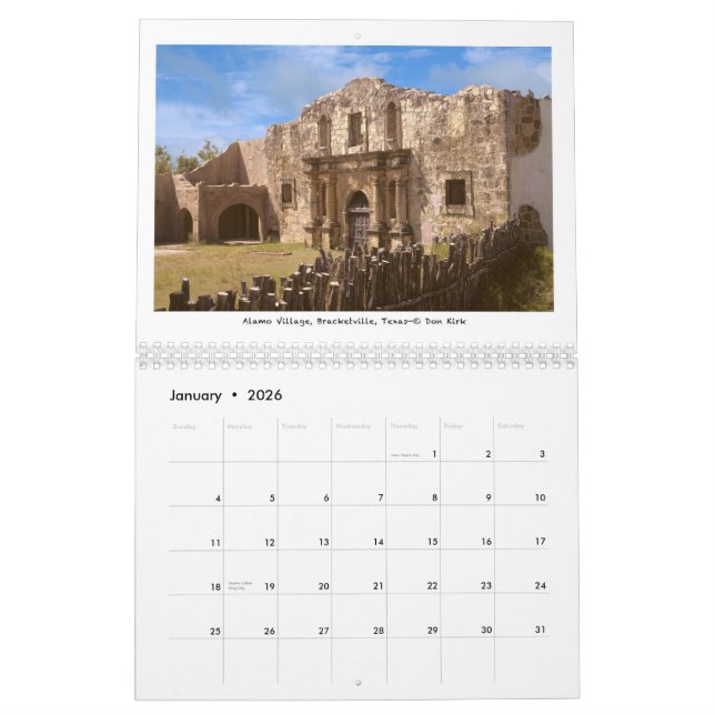 Calendario Ranchos de la película del oeste americano (Jan 2026)