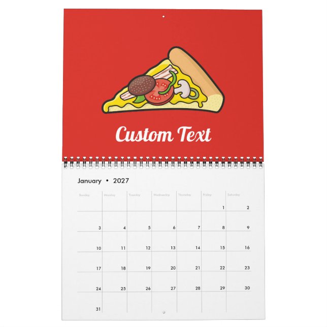 Calendario Rebanada de pizza (Jan 2027)