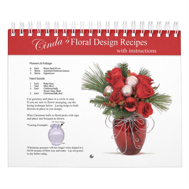 Calendario Recetas de diseño floral de Cinda con instruccione (Tapa)