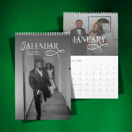 Calendario Recién casados en foto de boda elegante moderna 20