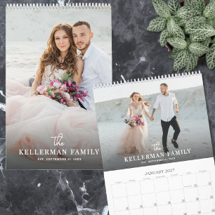 Calendario Recién casados Foto de boda moderna y elegante