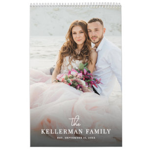 Calendario Recién casados Foto de boda moderna y elegante