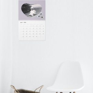 Calendario Recuerdo en forma de corazón con margaritas