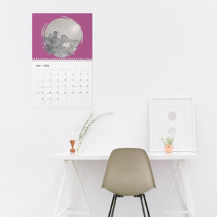 Calendario Recuerdos de Fotos Familiares en Círculos de Pince