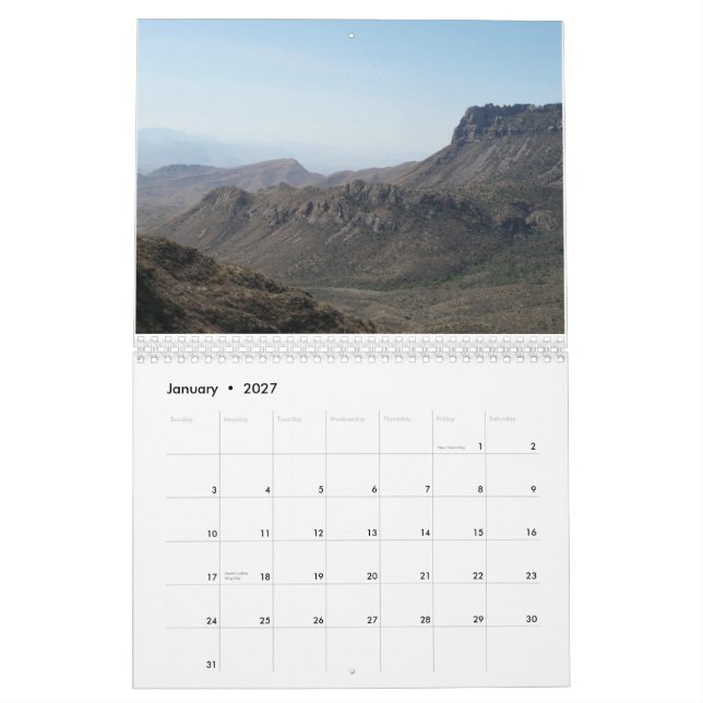 Calendario Recuerdos de la Tejas-Fotografía (Jan 2027)