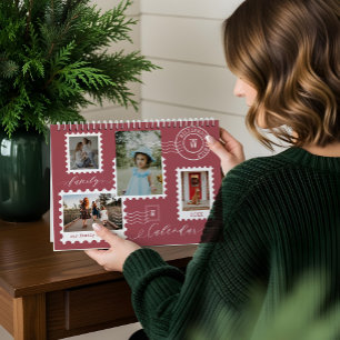 Calendario Recuerdos fotográficos familiares estampillas para