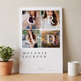 Calendario Recuerdos Grad Modern Elegant Graduate Photo