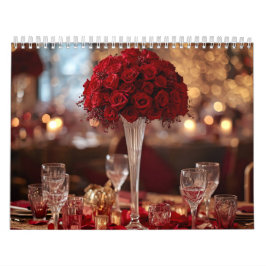 Calendario Red Rose Valentine Romantic Wall Desk  