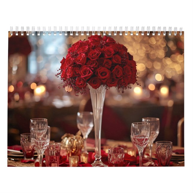 Calendario Red Rose Valentine Romantic Wall Desk   (Tapa)