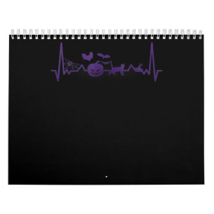 Calendario Regalo de araña Divertido Heartbeat Line Hallowe