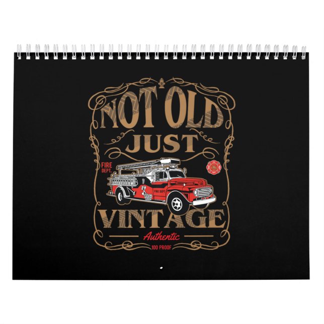 Calendario Regalo de bomberos | Antiguo bombero de época (Tapa)