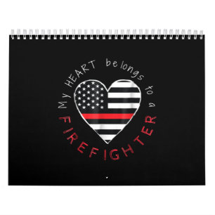Calendario Regalo de bomberos   Mi corazón es bombero de larg