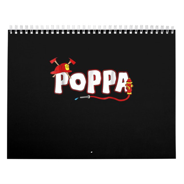 Calendario Regalo de bomberos | Regalos Poppa Firefighter (Tapa)