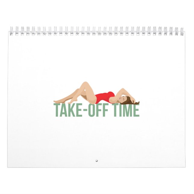 Calendario Regalo de Chica de la nariz de la aeronave despega (Tapa)