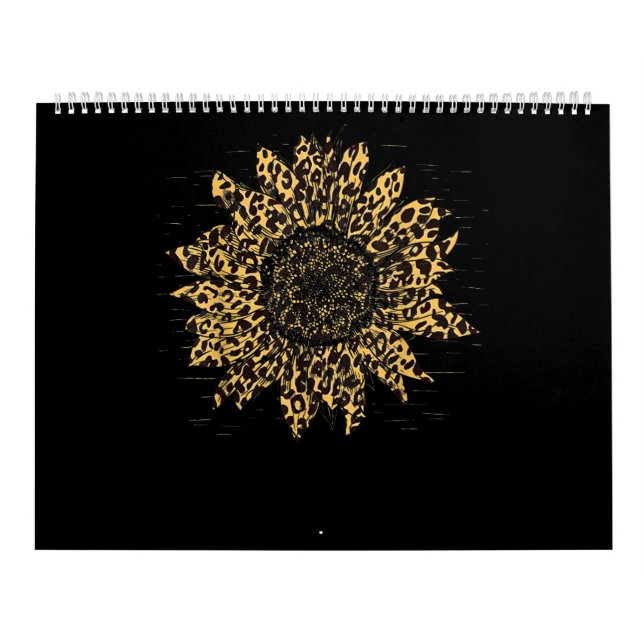 Calendario regalo de chita fresco leopardo girasol (Tapa)