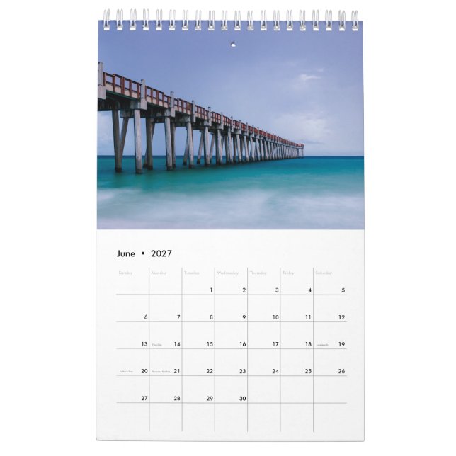 Calendario Regalo de fotos oceánicas con temas de playa (Jun 2027)
