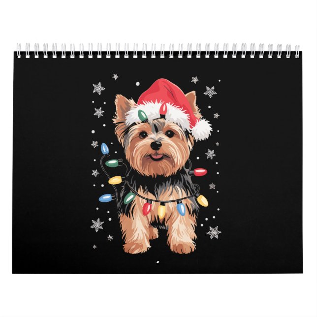 Calendario Regalo de navidad de los Navidades Yorkie Dog Long (Tapa)