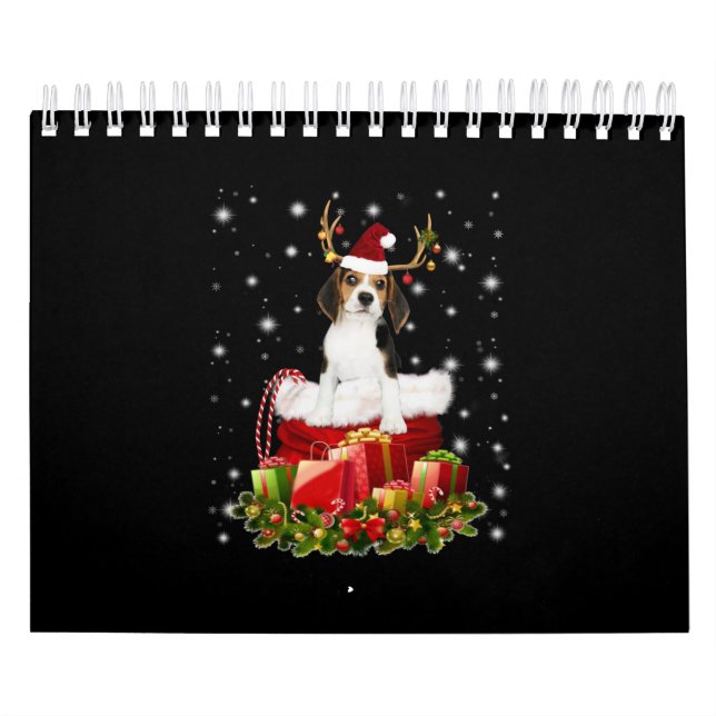 Calendario Regalo de Navidades Beagle Reindeer Pressent (Tapa)
